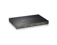 Zyxel GS2220-50HP-EU0101F commutateur réseau Géré L2 Gigabit Ethernet (10/100/1000) Connexion Ethernet, supportant l'alimentation via ce port (PoE) Noir