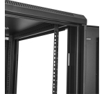 StarTech.com Armadio Rack 19" 18U su Ruote a 4 Montanti, Server Rack 19 Pollici Mobile con Ripiano 1U e pannelli laterali con serratura. Rack Dati Ventialta con Profondità di montaggio regolabile