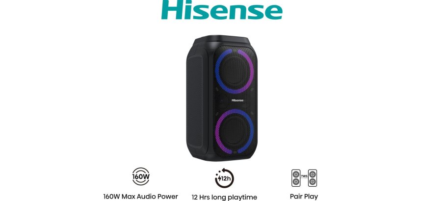 Hisense Party Rocket 160 Altoparlante da festa Nero 160 W
