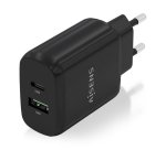 AISENS Cargador 25W, 1xUSB-C PD3.0, 1xUSB-A QC3.0, Negro