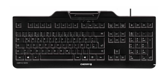 CHERRY KC 1000 SC clavier Universel USB AZERTY Belge Noir