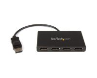 StarTech.com Hub MST de 4 Puertos DisplayPort 1.2 - Divisor Splitter DP de 4 Monitores - Adaptador DP a 4x DisplayPort 1080p - Alimentado por USB - Windows Solamente