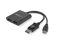 StarTech.com Hub MST de 2 Puertos DisplayPort 1.2 - Divisor Splitter DP de 2 Monitores - Adaptador DP a 2x DisplayPort 4K 30Hz - Alimentado por USB - Windows Solamente