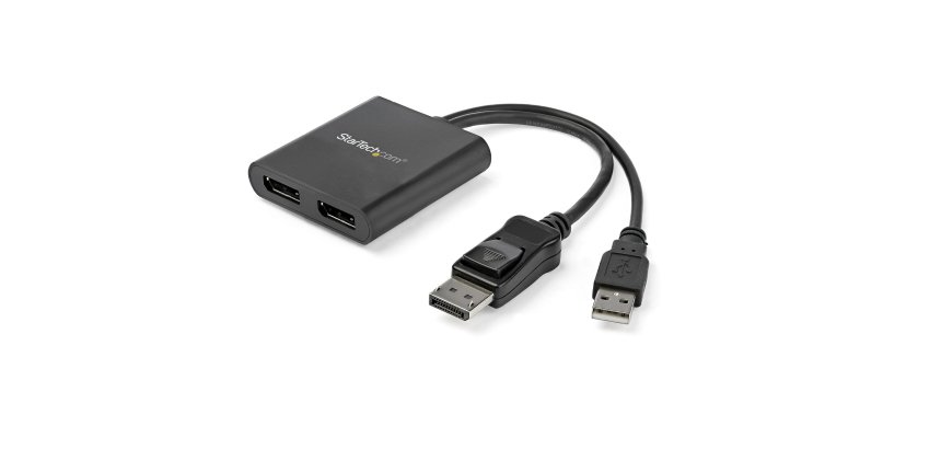 StarTech.com Répartiteur DisplayPort 1.2 à Deux Moniteurs, Adaptateur Multi-Moniteur DisplayPort vers 2x DP, Hub MST Double pour Ordinateur 4K 30Hz ou 1080p 60Hz, Alimentation par Bus USB - Windows Uniquement
