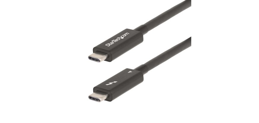 StarTech.com 6.6ft (2m) Active Thunderbolt 4 Cable, 40Gbps, 100W Power Delivery, 4K/8K Video, Intel-Certified Thunderbolt Cable - Compatible w/ USB4/Thunderbolt 4/ USB 3.2/ USB Type-C/DisplayPort/Thunderbolt 3