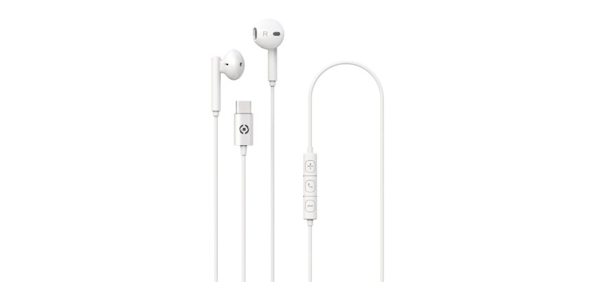 Celly UP1100TYPECWH headphones/headset Wired In-ear Calls/Music USB Type-C White