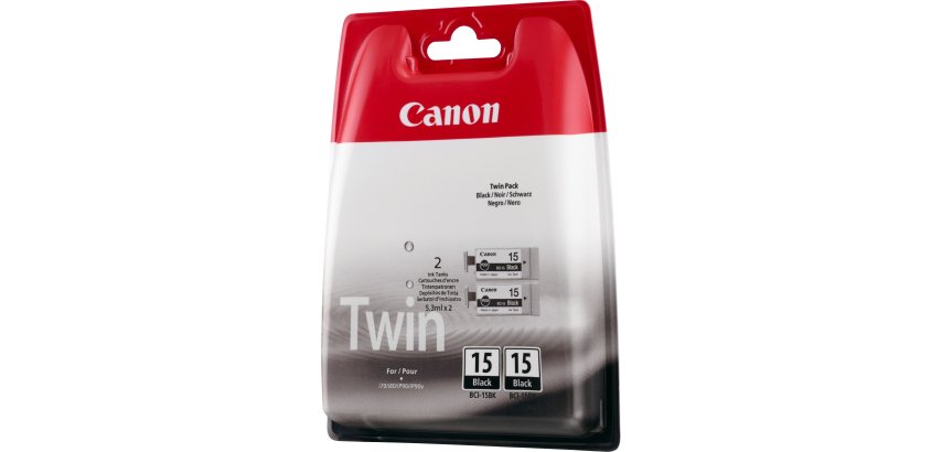 Canon BCI-15BK Black Ink Cartridge (Twin Pack)