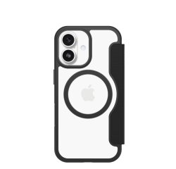 OtterBox React Folio MagSafe Series pour Apple iPhone 17, noir Crystal, transparente/noir