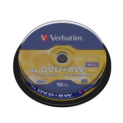 Tour de 10 DVD+RW 4,7GB vitesse d'écriture 10x 43488