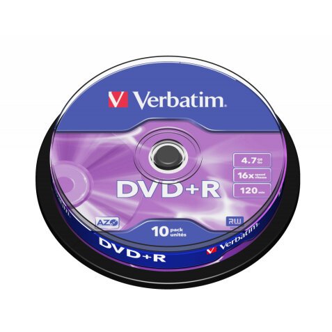 Verbatim DVD+R Matt Silver 4,7 Go 10 pièce(s)