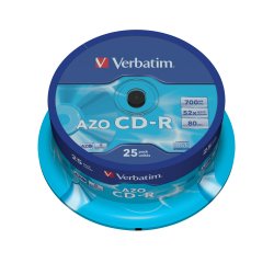 Verbatim CD-R AZO Crystal 700 MB 52x 25 pz