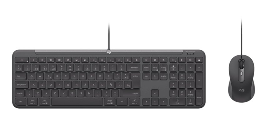 Logitech 920-013359 keyboard Mouse included home/office USB AZERTY Graphite