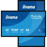 iiyama T4329AS-B1AG Écran d'affichage dynamique Écran plat interactif 108 cm (42.5") LED Wifi 500 cd/m² 4K Ultra HD Noir Écran tactile Intégré dans le processeur Android 24/7