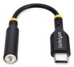 StarTech.com Adaptador de Audio USB-C a 3,5mm TRRS Minijack - Adaptador de Audio USB Tipo C para Auriculares con Micrófono - DAC de 32bits - de Portátil/Móvil/Tablet - Compatible con USB-C/Thunderbolt