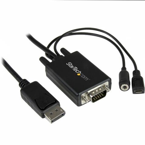 StarTech.com Câble adaptateur DisplayPort vers VGA de 2 m avec audio - M/M - 1920x1200 / 1080p