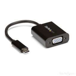 StarTech.com Adaptador USB C a VGA - Negro - 1080p - Convertidor de Vídeo para su MacBook Pro - Dongle de Pantalla USB Tipo C a VGA - La Versión Mejorada es CDP2VGAEC