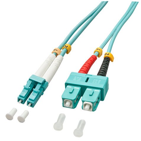 Lindy 10m OM3 LC - SC Duplex câble InfiniBand et à fibres optiques Turquoise