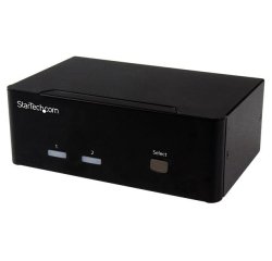 StarTech.com Switch Commutatore a 2 porte - KVM USB 2.0 a doppio VGA con Hub USB a 2 porte e 3,5mm audio