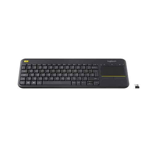 Logitech K400 Plus Tv tastiera Universale RF Wireless AZERTY Francese Nero