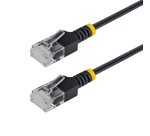StarTech.com 1m Black Snagless Ultra-Thin CAT6a Ethernet Cable, FTP, Pure Bare Copper Wire, 34AWG Slim RJ45 Network Patch Cord, Fluke Channel Tested