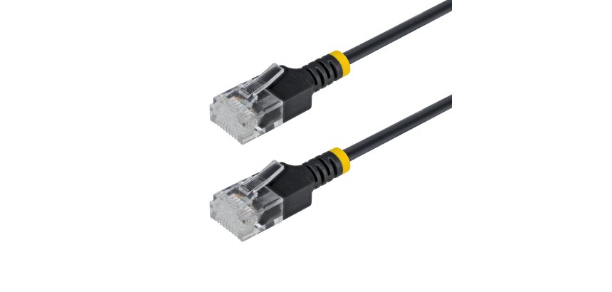 StarTech.com 1m Black Snagless Ultra-Thin CAT6a Ethernet Cable, FTP, Pure Bare Copper Wire, 34AWG Slim RJ45 Network Patch Cord, Fluke Channel Tested