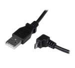 Cable Adaptador 2m USB A Macho a Micro USB B Macho Acodado en Ángulo hacia Abajo para Teléfono Móvil