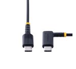 StarTech.com 2m USB-C Laadkabel, Robuuste Haakse Fast Charge & Sync Type C Kabel, 60W (3A) PD, USB 2.0, TPE Mantel en Aramidevezels - Zwarte USB Oplaadkabel