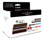 Canon PFI-5100 Multipack cartouche d'encre 10 pièce(s) Original Rendement standard Cyan, Noir mat, Noir