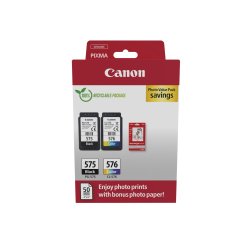 Canon PG-575 - CL-576 Pack cartouches 4 couleurs + papier photo pour imprimante jet d'encre