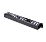 StarTech.com Panneau de Gestion de Câbles pour Rack 1U à Goulotte Horizontale avec Couvercle - Goulotte de Câbles pour Rack de Serveur - Organisateur / Gestionnaire de Câbles pour Rack