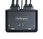 StarTech.com Switch KVM à Câble Hybride USB-C DisplayPort à 2 Ports, 4K 60Hz - Commutateur KVM avec Câbles hôtes intégrés USB-A/DisplayPort/Audio de 1,8m et USB-C de 1,2m - Switch KVM USB-C Alimenté par Bus