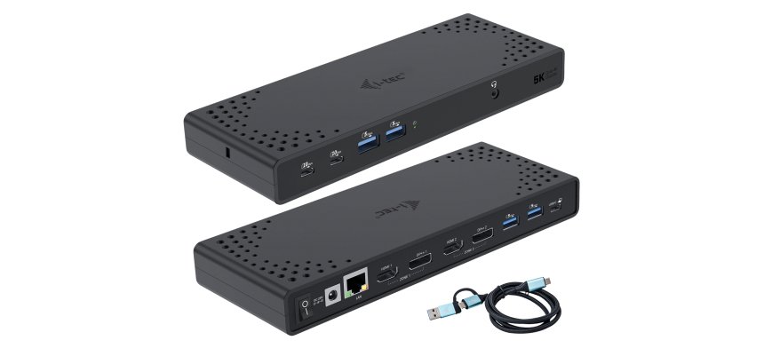 i-tec USB 3.0 / USB-C / Thunderbolt 3 Dual Display Docking Station Gen2 + Power Delivery 100W
