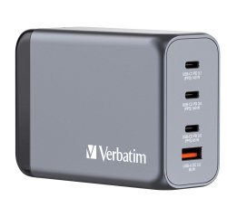 Verbatim GNC-240 GaN Charger 240W with 1 x USB-C 140W /1 x USB-C 100W / 1 x USB-C 65W / 1 x USB-A QC 3.0 (EU/UK/US)