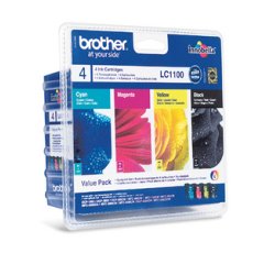 Brother LC1100VALBPRF cartuccia d'inchiostro 4 pz Originale Resa standard Nero, Ciano, Magenta, Giallo