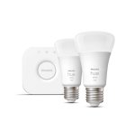Philips Hue White Starter Kit Bridge + 2 Lampadine Smart E27 75W