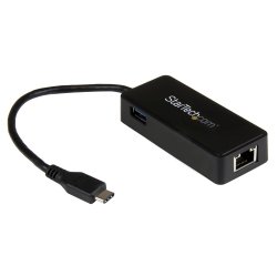 StarTech.com Adaptateur réseau USB-C vers RJ45 Gigabit Ethernet avec port USB supplémentaire - M/F - USB 3.1 Gen 1 (5 Gb/s)