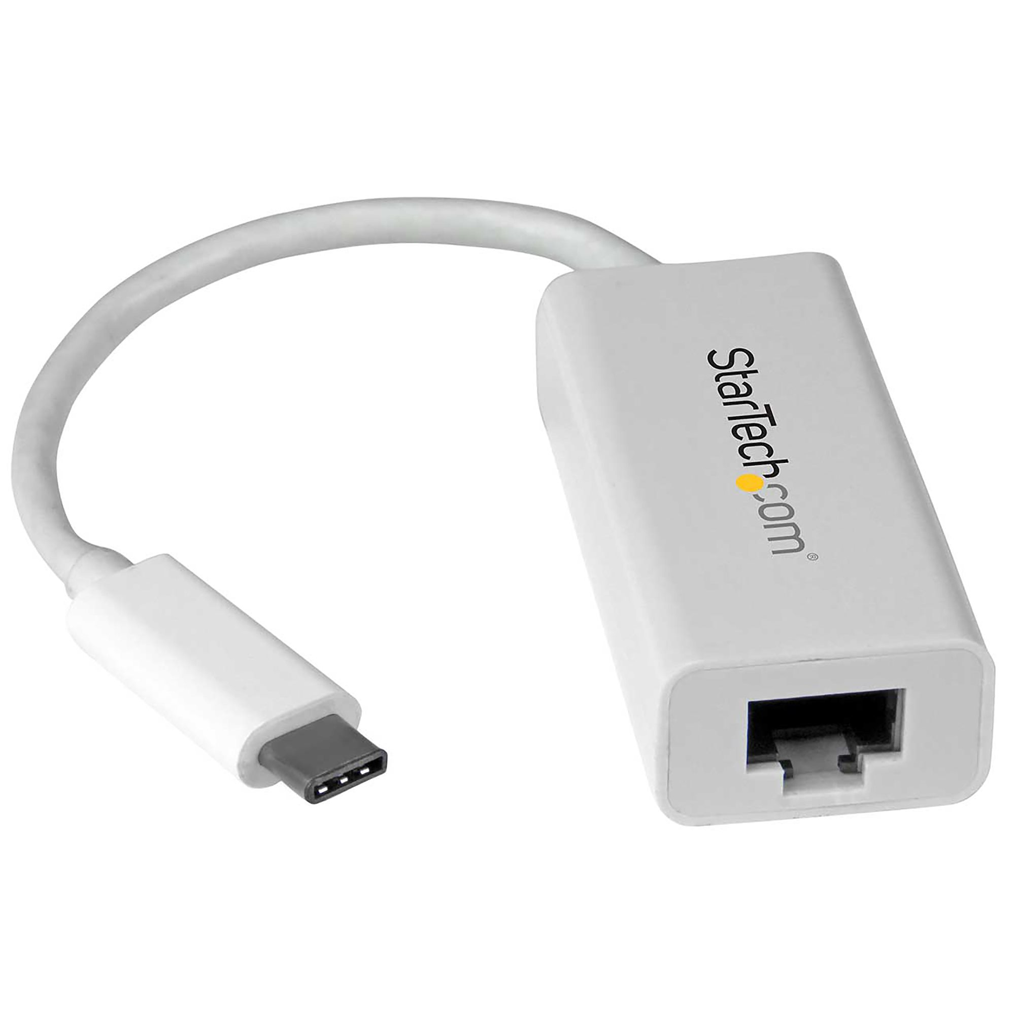 CABLING® USB3.1 Type-C vers RJ45 Ethernet LAN Gigabit adaptateur avec 3  Port USB 3.0 Hub pour MacBook - Blanc