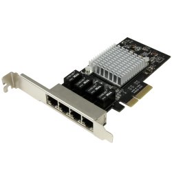 StarTech.com Tarjeta de Red PCI Express Ethernet Gigabit con 4 Puertos RJ45 Chipset Intel i350