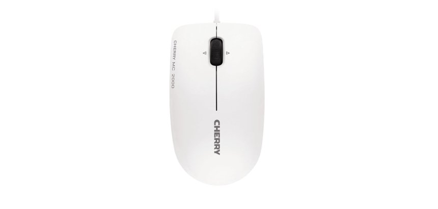CHERRY MC 2000 Souris filaire, molette multi directionnelle, blanc grisé, USB