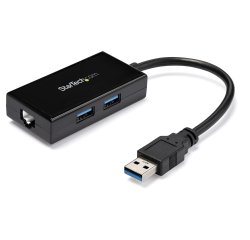 StarTech.com Adaptador de Red Ethernet Gigabit Externo USB 3.0 con Concentrador Incorporado de 2 Puertos USB