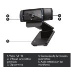 Logitech 960-001055 cámara web 3 MP 1920 x 1080 Pixeles USB Negro
