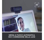 Logitech C920 HD Pro Webcam, Videochiamata Full HD 1080p/30fps, Audio Stereo ?Chiaro, ?Correzione Luce HD, Funziona con Skype, Zoom, FaceTime, Hangouts, ??PC/Mac/Laptop/Tablet/Chromebook - Nero