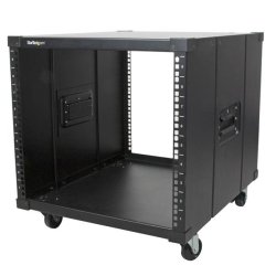 StarTech.com Server Rack a 4 Montanti 9U Open Frame, Armadio Rack di Rete 19"con Ruote, Piccolo Rack Server per spazi ristretti in casa/ufficio, Quadro Rack per apparecchiature AV/Dati/IT, Conforme TAA