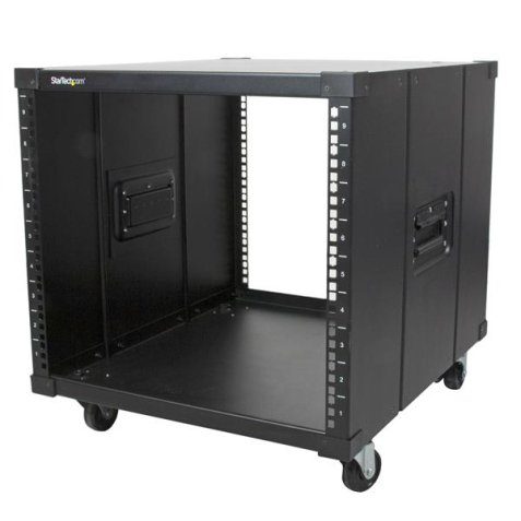 StarTech.com Server Rack a 4 Montanti 9U Open Frame, Armadio Rack di Rete 19"con Ruote, Piccolo Rack Server per spazi ristretti in casa/ufficio, Quadro Rack per apparecchiature AV/Dati/IT, Conforme TAA