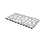 R-Go Tools Clavier ergonomique R-Go Compact Break, clavier compact avec logiciel de pause,AZERTY (FR), Bluetooth, blanc
