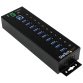 StarTech.com 10-Port USB 3.0 Hub - 5Gbps - Metalen Industriële USB-A Hub met ESD & Overspanningsbeveiliging - Din Rail, Muur of Bureau Monteerbaar - TAA Compliant USB Expander Hub