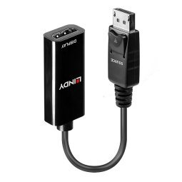 Lindy 41718 adaptador de cable de vídeo 0,15 m DisplayPort HDMI Negro