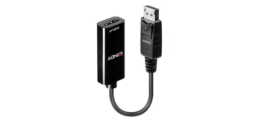 Lindy 41718 adaptador de cable de vídeo 0,15 m DisplayPort HDMI Negro