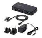 StarTech.com 4-Port USB-A Hub, 5 Gbps, Self-Powered, 2-in-1 USB-C and USB-A Host Cable, 1 BC 1.2 Charging Port, 24W Power Adapter Included, MacBook and Windows