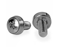 StarTech.com Lot de 100 Vis M6 de 12mm, Vis de Fixation pour Baies de Serveurs de 19" ou 10", Armoires et Boîtiers, Argent - TAA